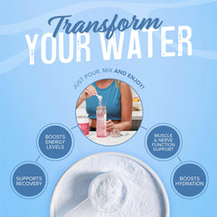Packaging closeup of JUNP berry lemonade electrolyte powder