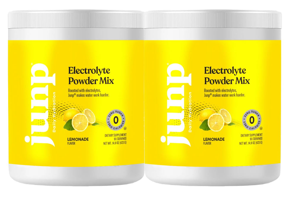 JUNP Electrolytes Lemonade bottle pour: refreshing hydration for active days.