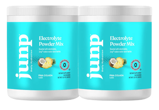 JUNP electrolytes pina colada tub on shelf for hydration