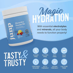 JUNP convenient single-serving sachets fit gym bags.