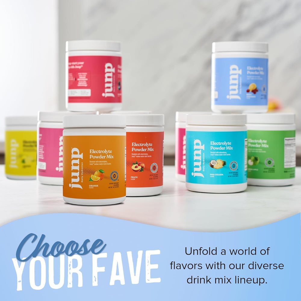 JUNP pack of two 90-serving containers offers long-lasting hydration options.