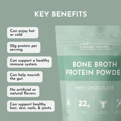 Just Ingredients mint chocolate tub highlights dairy-free, gut-friendly nutrition