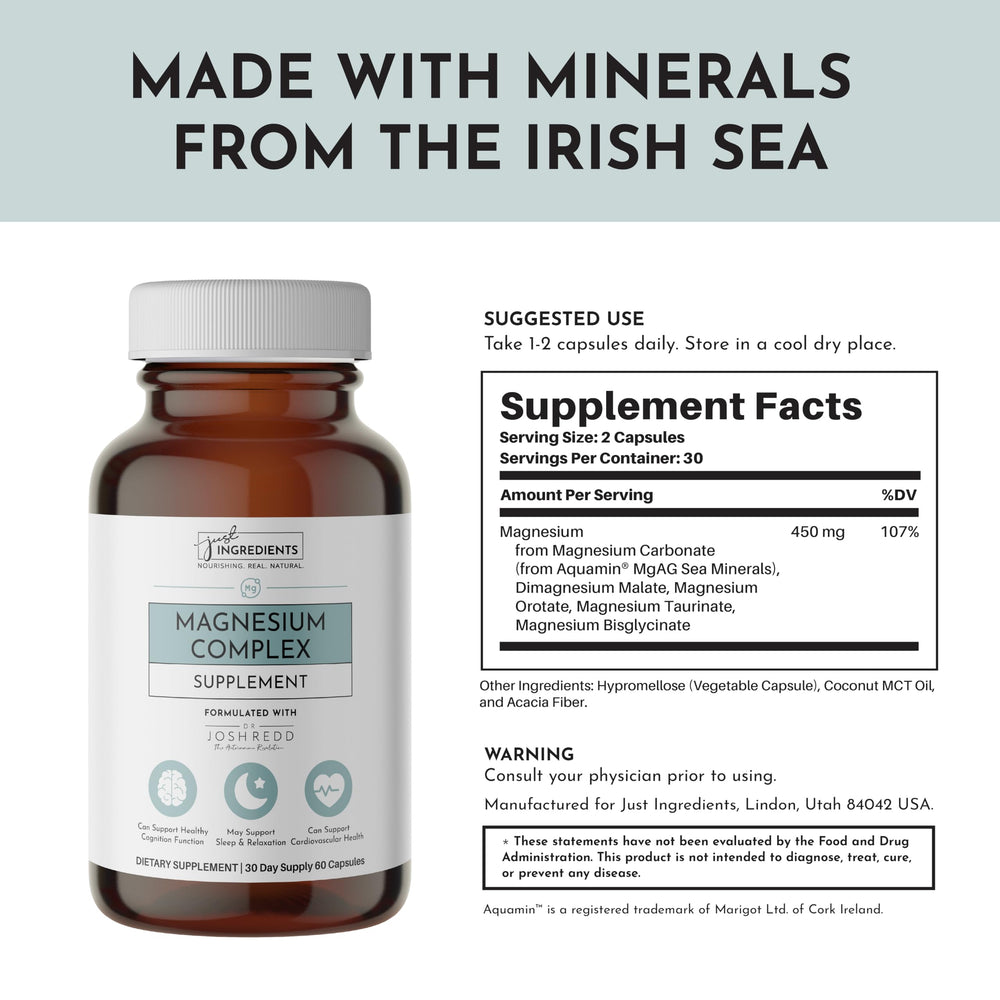 Just Ingredients vegan hypromellose capsules for plant-based delivery.