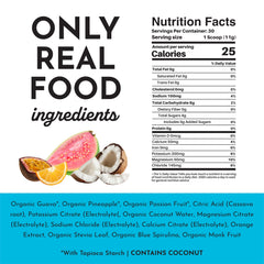 JUST INGREDIENTS island-fruits ingredients layout highlights tropical flavors for daily hydration.
