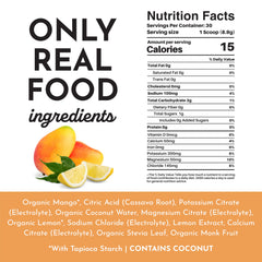 JUST INGREDIENTS Mango Lemonade Electrolyte Drink Mix outdoor workout scenario, refreshing flavor on hot days.