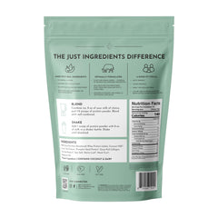 JUST INGREDIENTS Mint Chocolate protein label front emphasizes protein blend and no added sugar