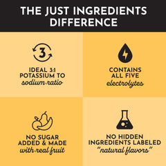 Just Ingredients Orange Pineapple Electrolytes powder scoop ready to mix.