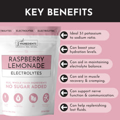 Glass of water mixed with Raspberry Lemonade Electrolytes for refreshing hydration