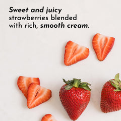 JUST INGREDIENTS Strawberries & Cream powder being poured for a quick protein boost
