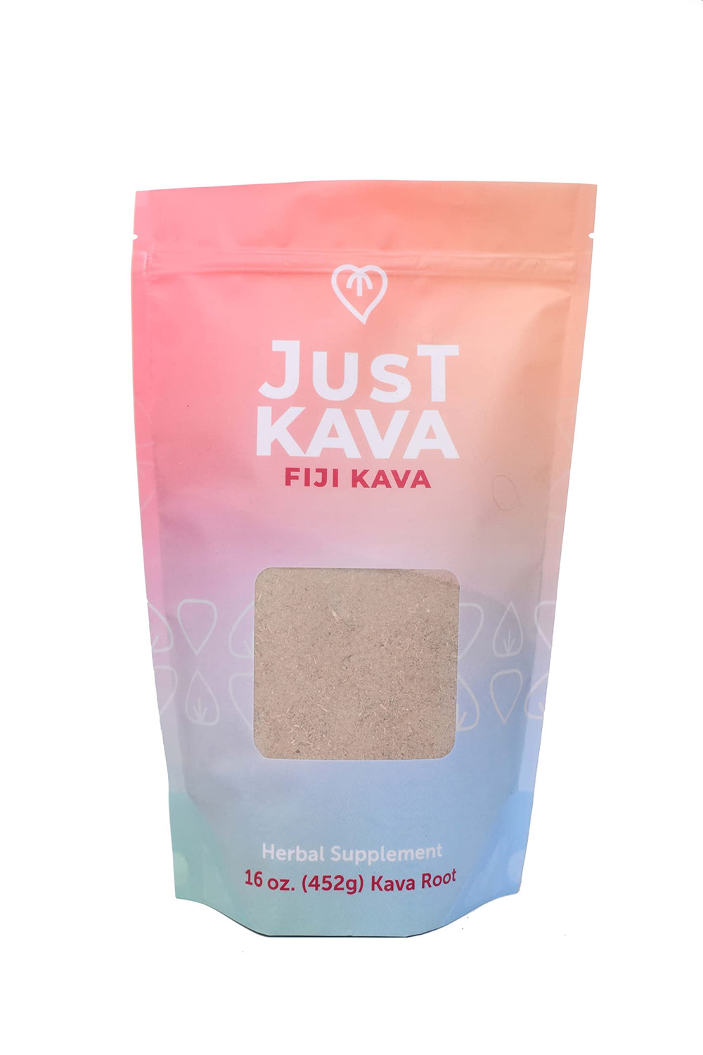 Just Kava Fiji Kava bottle pour, signaling a calm evening ritual