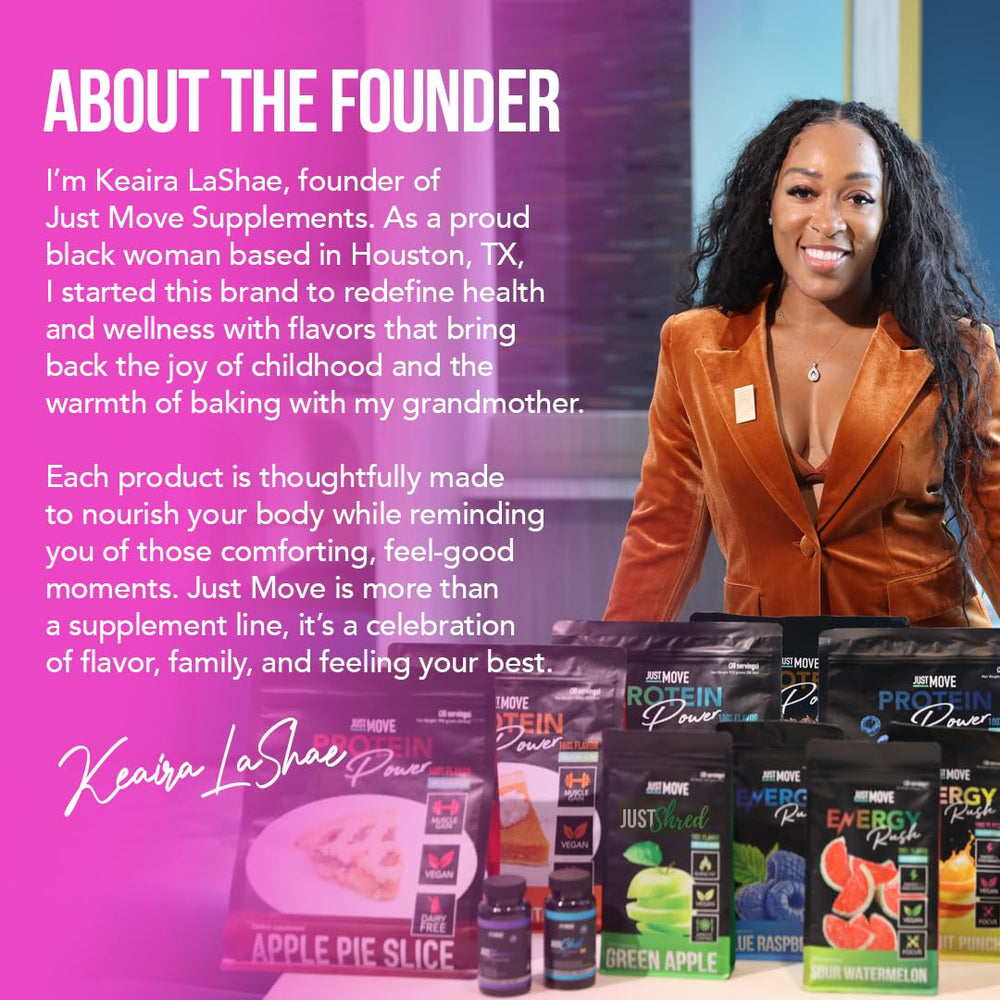 Just Move Fruit Punch Energy Rush ingredients panel highlighting natural flavors and sweeteners