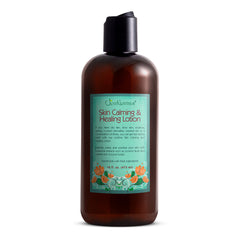 Just Nutritive Skin Calming Lotion bottle shows lasting hydration for dry skin.