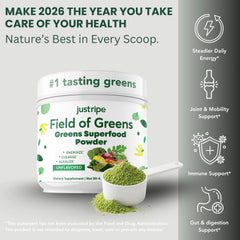 Just Ripe Field of Greens women-friendly mix for natural energy without caffeine.