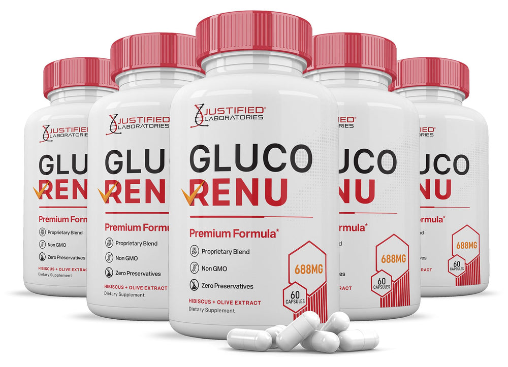 Justified Laboratories Gluco Renu bottle pour showing easy daily dosing