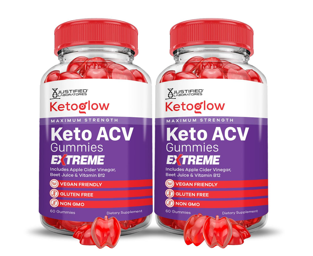 Justified Laboratories Ketoglow ACV Gummies jar shows 2000mg per serving for daily vitality