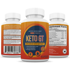 Justified Laboratories Keto GT bottle with label indicates 60 capsules for 30-day use.