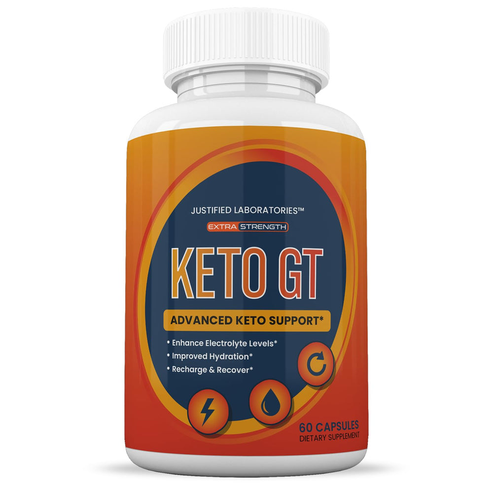 Justified Laboratories Keto GT capsules close-up illustrate easy-to-swallow pills.