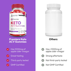 Justified Laboratories Premier Keto ACV Gummies, etiqueta de ingredientes clara para decidir