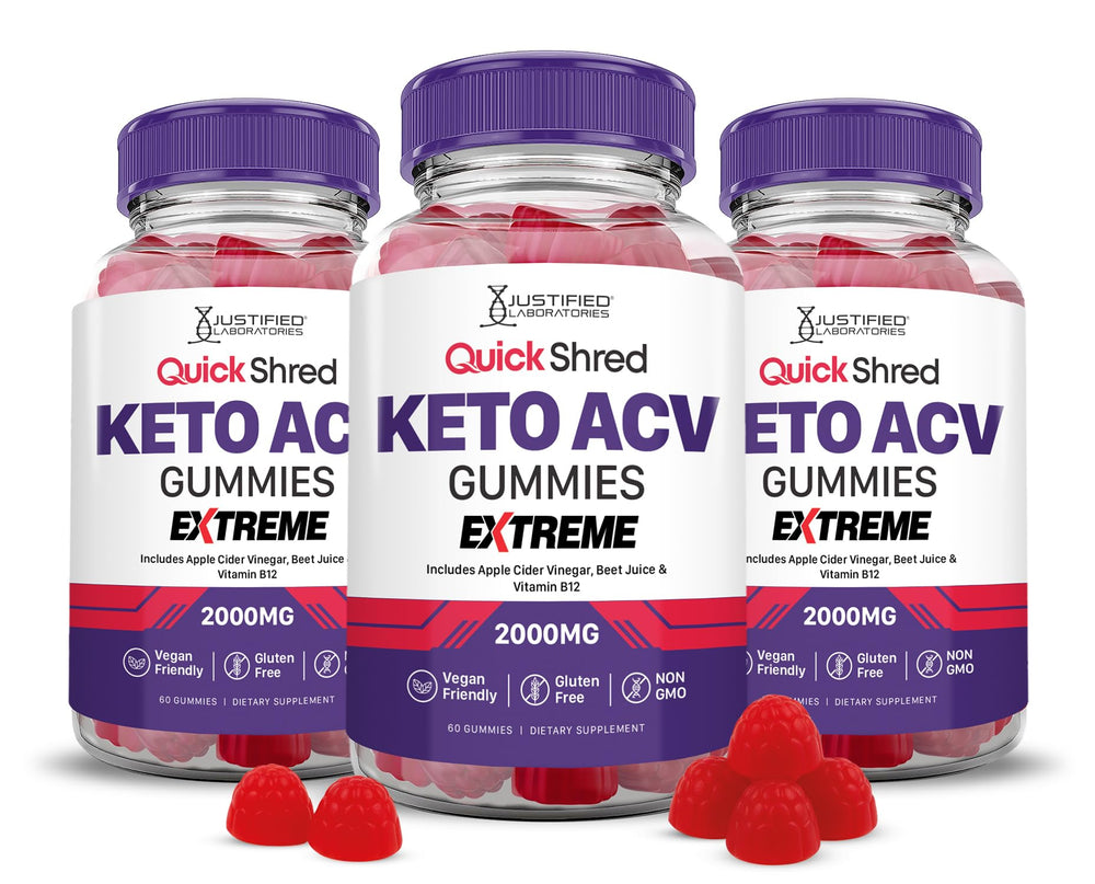 Justified Laboratories Quick Shred Keto ACV Gummies bottle—delicious daily support with apple cider vinegar.