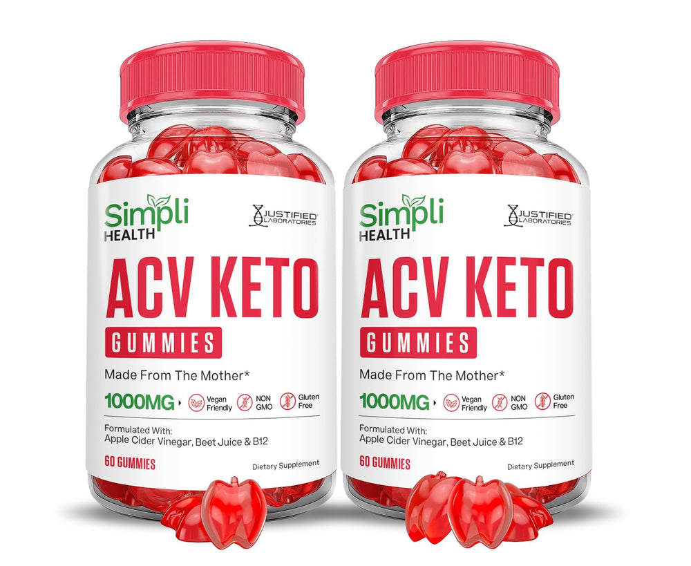 Justified Laboratories Simpli Health Keto ACV Gummies bottle for easy daily use.