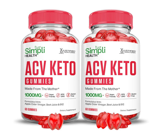 Justified Laboratories Simpli Health Keto ACV Gummies bottle for easy daily use.