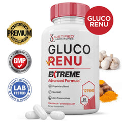 Justified Laboratories Gluco Renu Extreme capsules provide convenient daily glyco support.