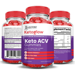 Justified Labs Keto Glow ACV Gummies 2-pack packaging.