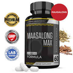 Justified Labs Maasalong Max capsules, easy daily use for energy and stamina support.