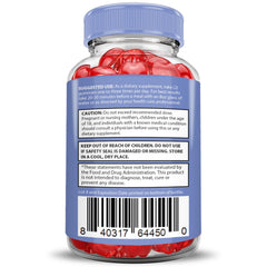 Justified Laboratories Microbio Keto ACV Gummies cross-section reveals beet and pomegranate ingredients.
