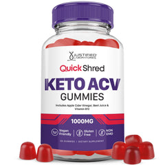 Justified Laboratories Quick Shred Keto ACV Gummies bottle for on-the-go daily support.