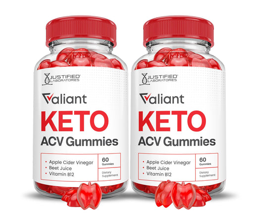 Justified Laboratories Valiant Keto ACV gummies bottle for daily wellness