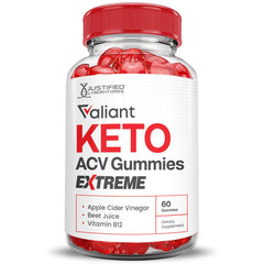 Justified Laboratories Valiant Keto ACV Gummies texture close-up, chewy and vibrant