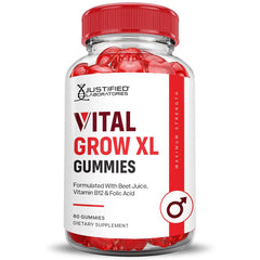 Justified Laboratories Vital Grow XL B12 depiction underlines energy metabolism support.