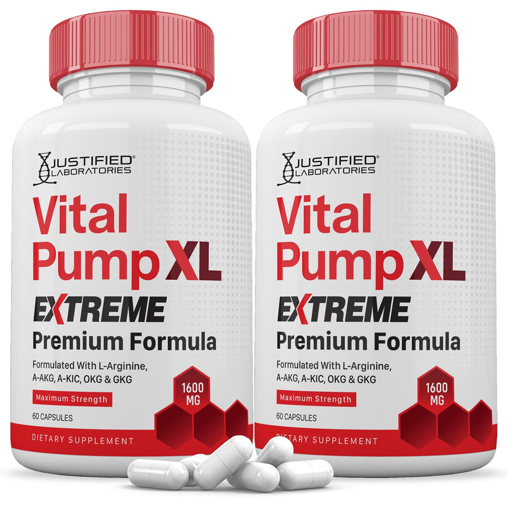 Justified Laboratories Vital Pump XL Extreme bottle front for daily wellness
