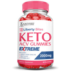 Justified Laboratories Liberty Bites Keto ACV Gummies being chewed for quick nourishment.