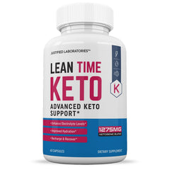 Lean Time Keto Pills bottle back label with ingredients and electrolytes.
