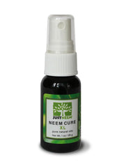 JustNeem Neem Cure Oil XL bottle with spray head for easy, even skin application.