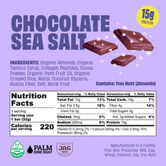 JUSTNOSH 12-pack variety display highlights gluten-free, dairy-free, seed oil-free snack options.