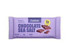 JUSTNOSH bar in travel scene, gluten-free and dairy-free snack.