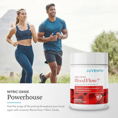 Juvenon BloodFlow-7 energy and focus emphasis from capsules closeup.