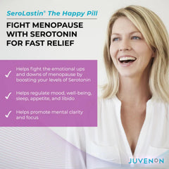 Juvenon menopause front packaging displaying natural ingredients for wellbeing