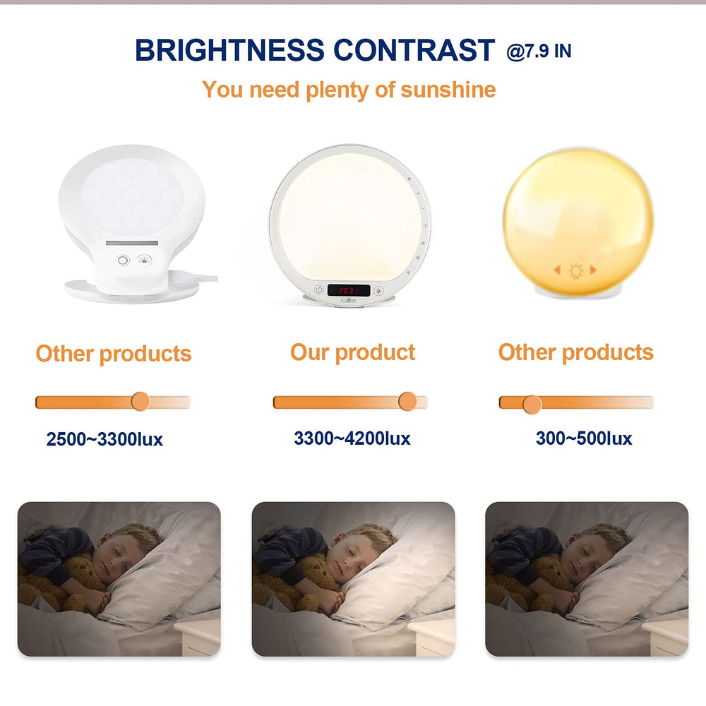 JUXLamp built-in sounds for ambient wake-up or sleep use.