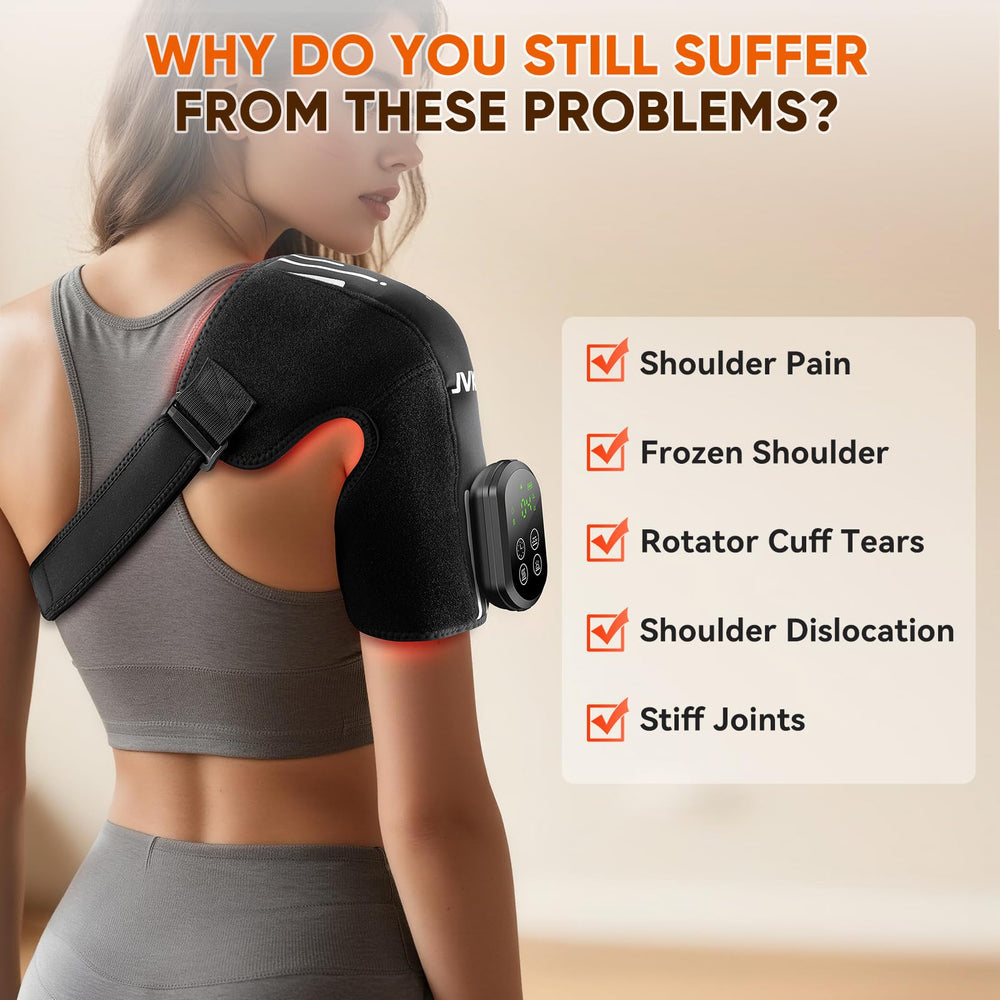 JVKOOL infrared shoulder wrap offers deep tissue warmth for comfort.