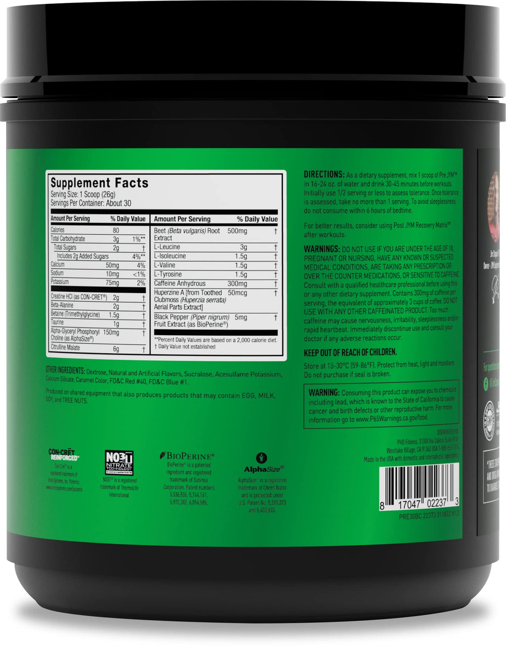 JYM Pre-JYM Black Cherry scoop showing precise powder measurement