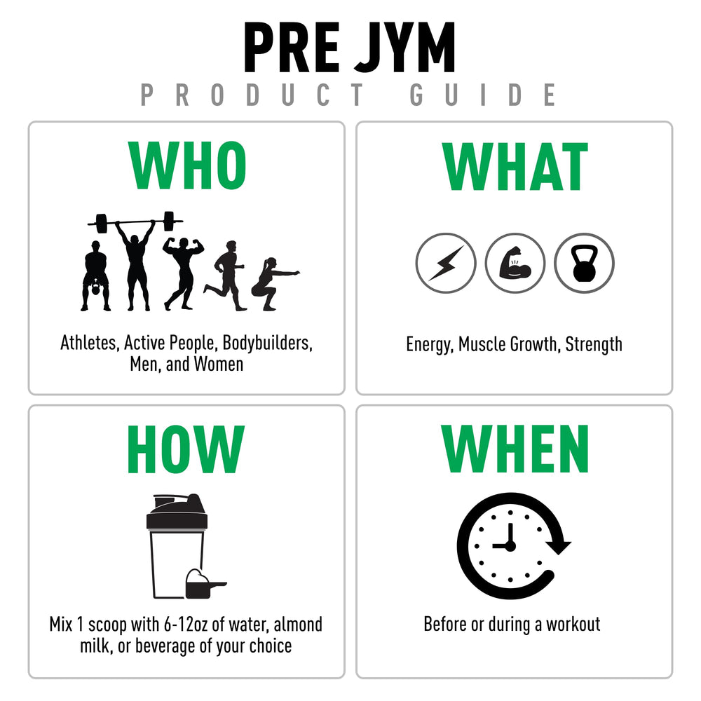 JYM PRE JYM Orange Mango bottle front emphasizes serving size and dosage clarity.