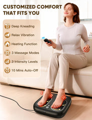 JZBRAIN Shiatsu Foot Massager showing heating option for warm, comforting sessions