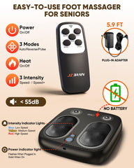 JZBRAIN Shiatsu Foot Massager rollers performing deep kneading across toes and arches