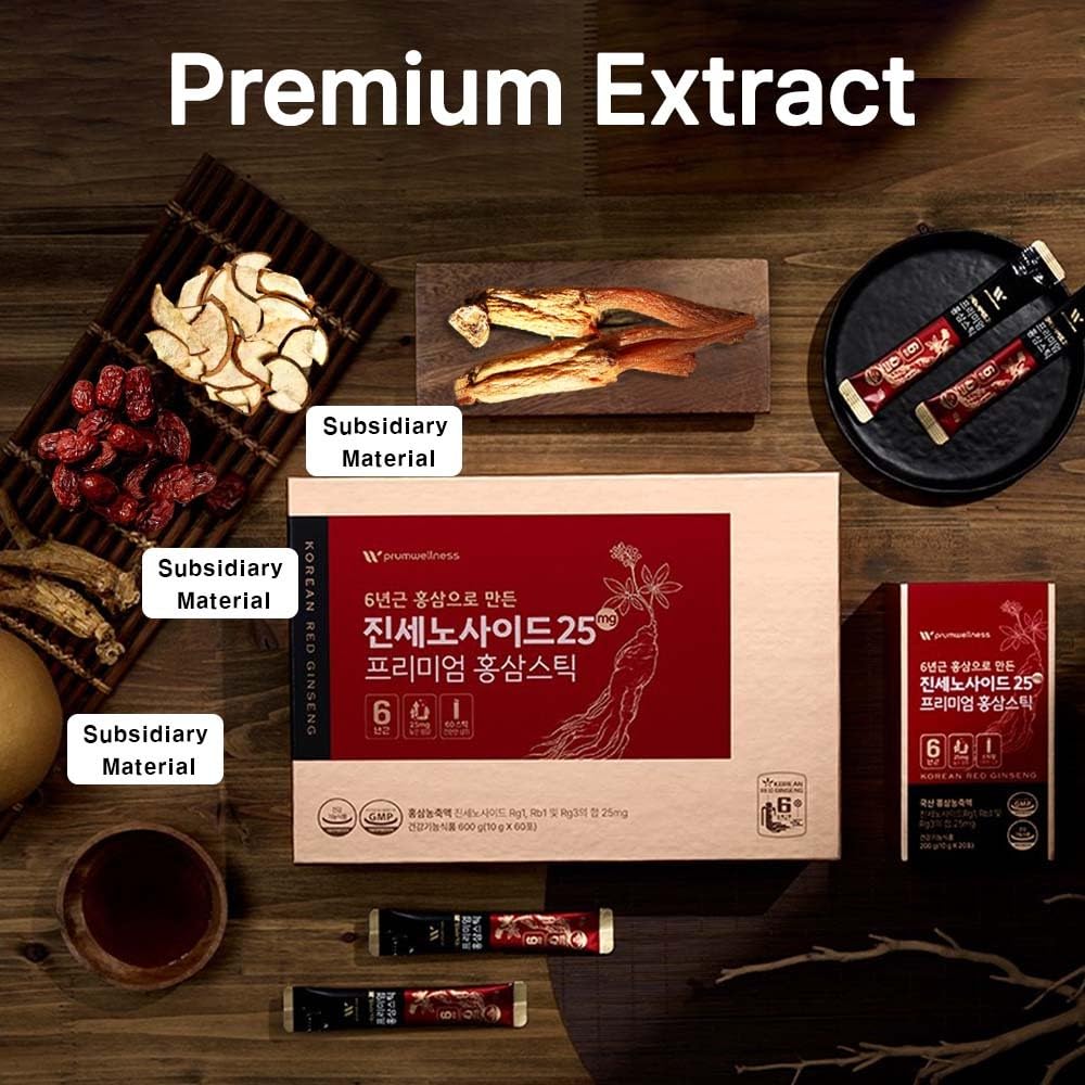 K-Herb red ginseng stick on-the-go in a bag for daily energy.