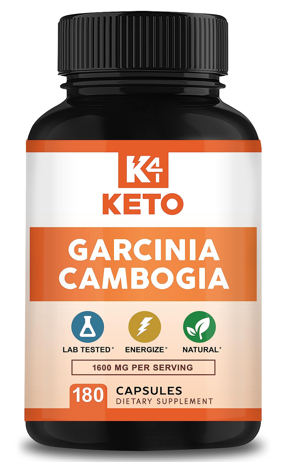 K4 Keto Garcinia Cambogia bottle front supports daily wellness with a clean, easy-to-use design.
