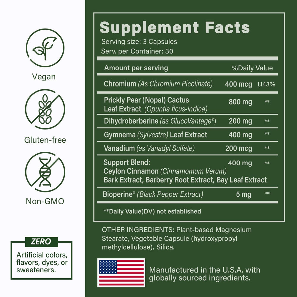 Kabooya Berberine Nopal label closeup highlights clean formula and quality manufacturing.
